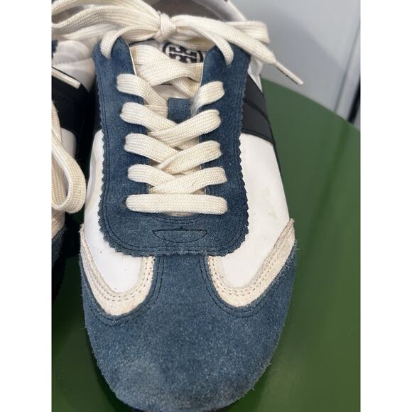 Tory Burch Hank Sneakers Nylon/Suede‎ White/Blue Size 9.5M - Picture 10 of 10